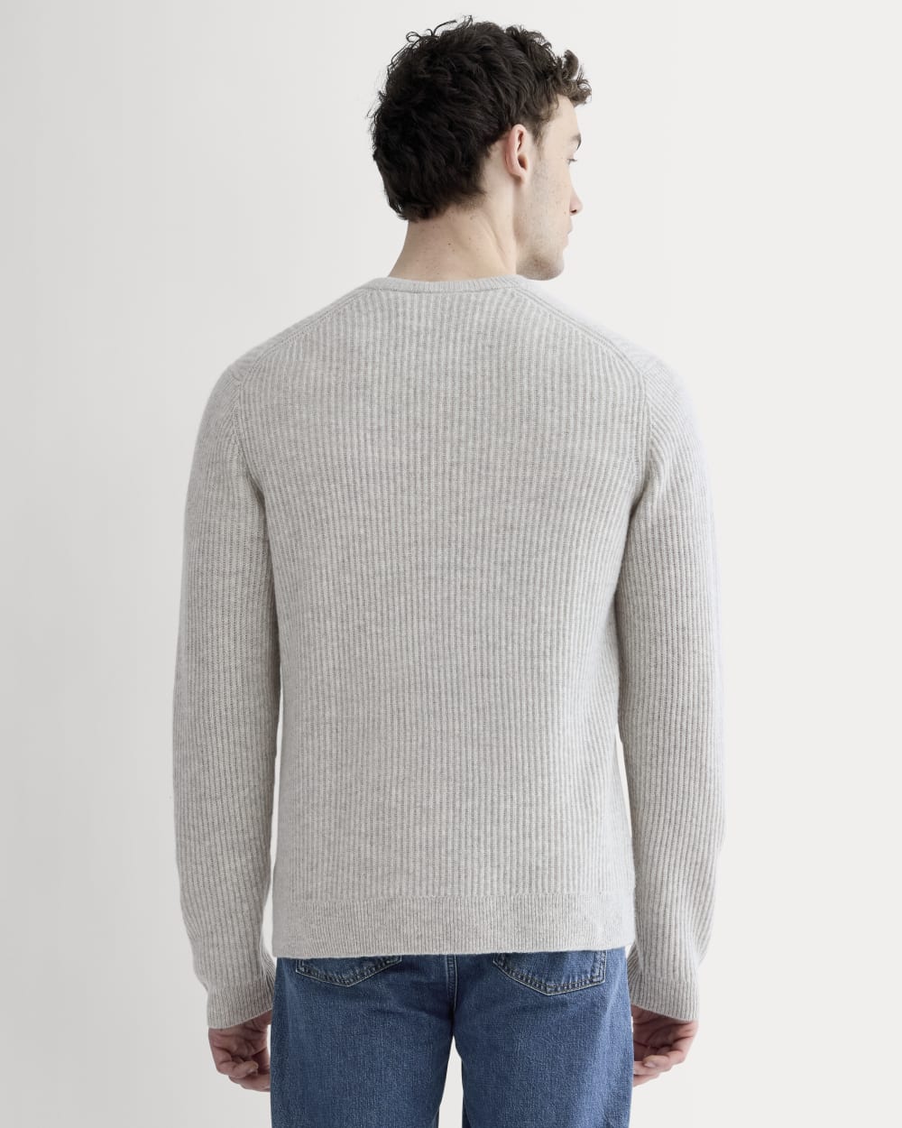 The Fisherman Crew in Wool Cashmere | Light Heather Grey