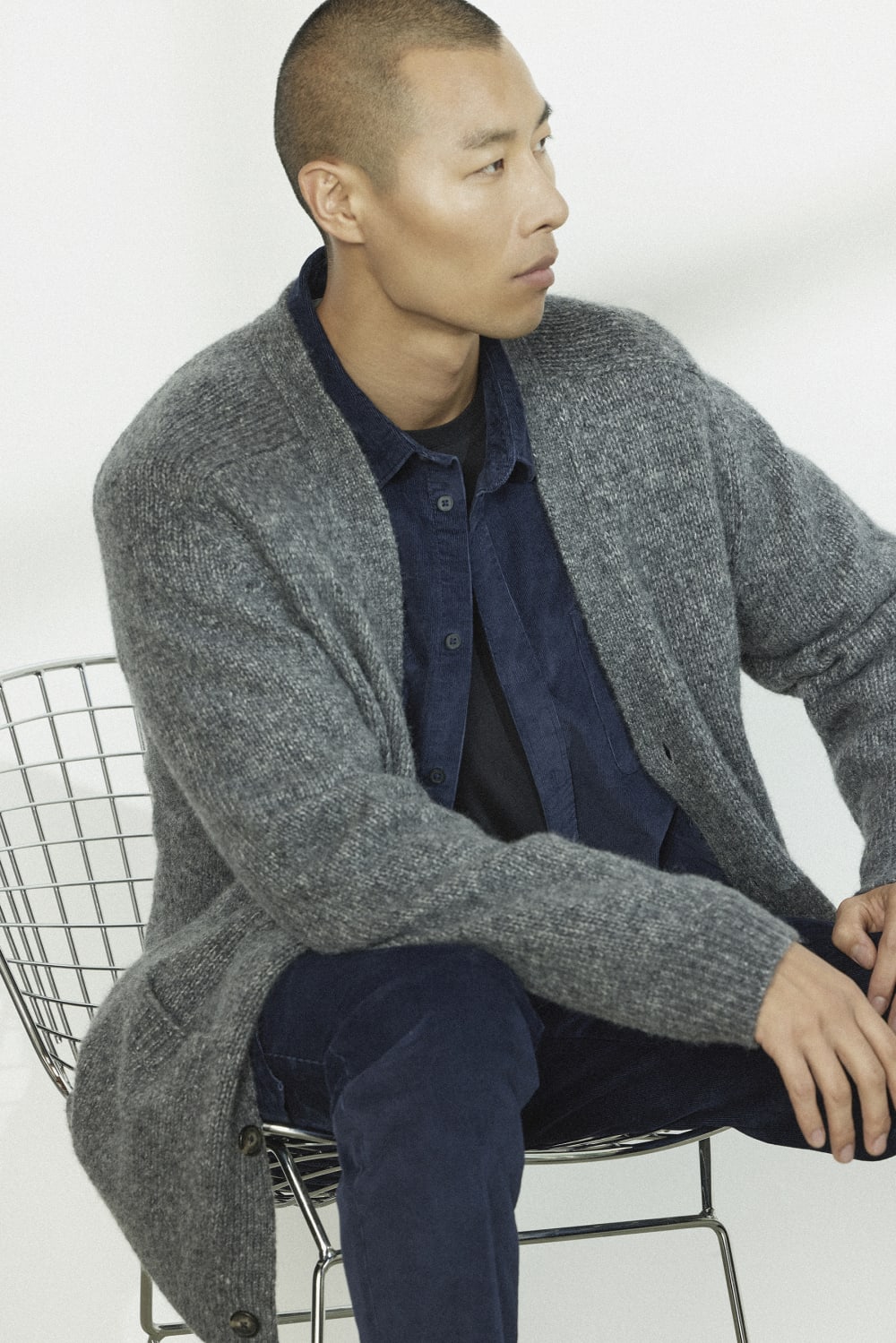 The Cloud Relaxed Cardigan | Heathered Dark Charcoal