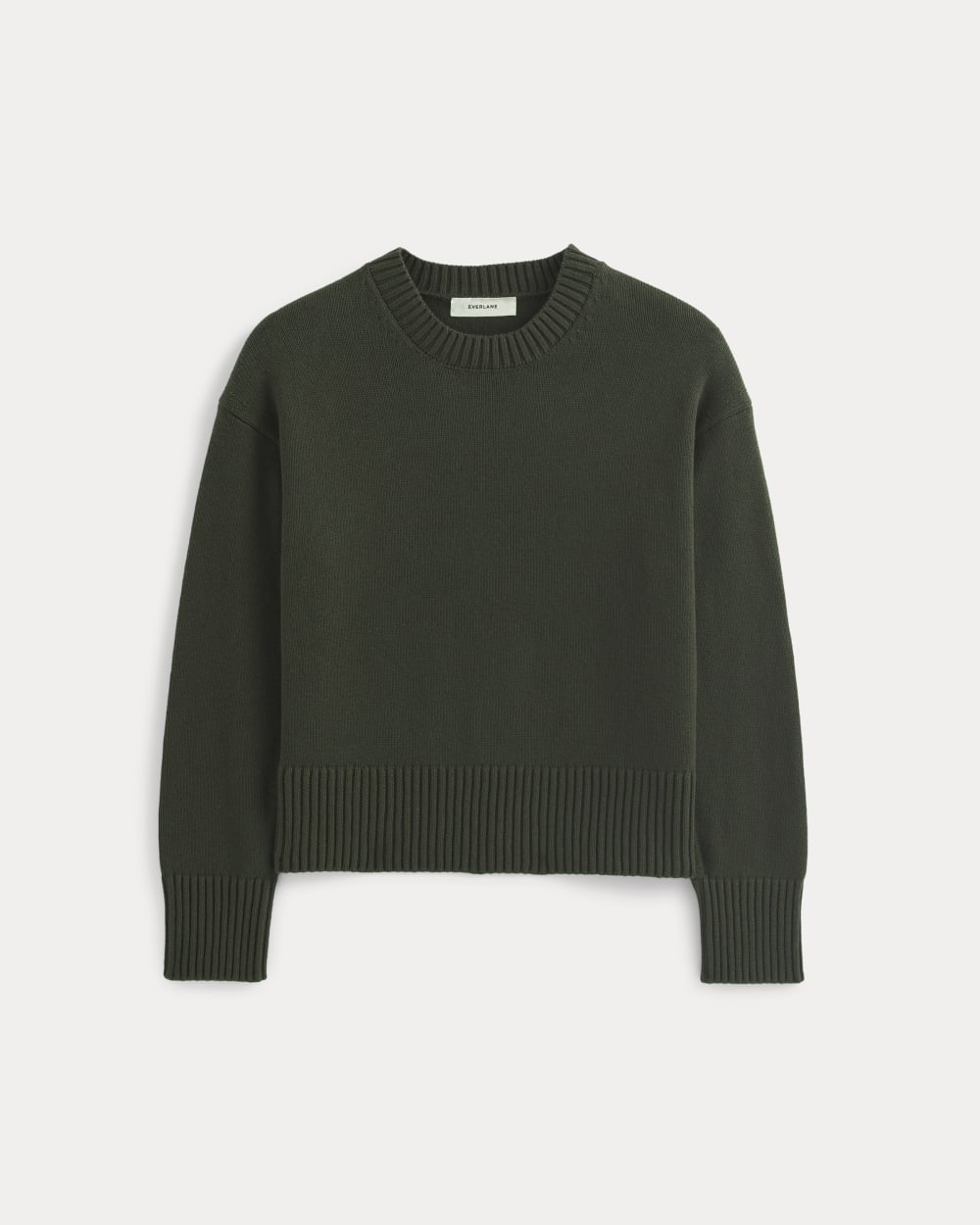 The Boxy Sweater in Everyday Cotton | Dark Green