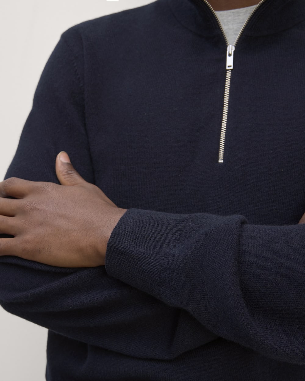 The Quarter-Zip in Cashmere |  Navy