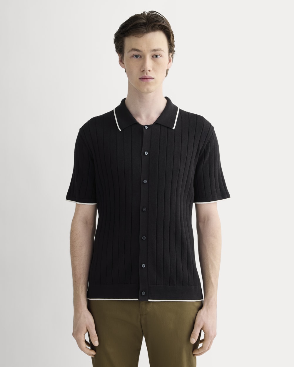 The No-Sweat Button-Down Polo |  Black