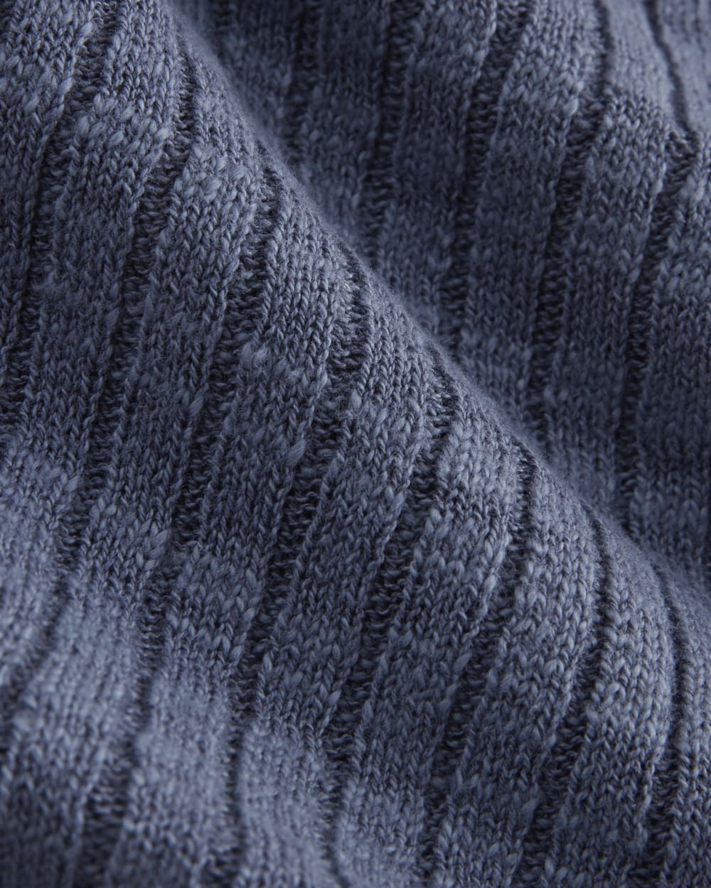 The Ribbed Cardigan in Cotton Linen | Indigo