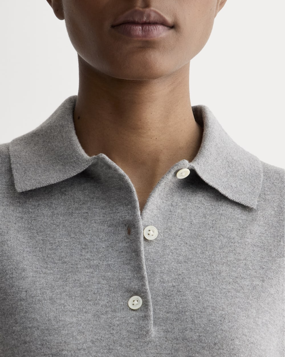 The Polo in Cotton Cashmere | Heather Charcoal