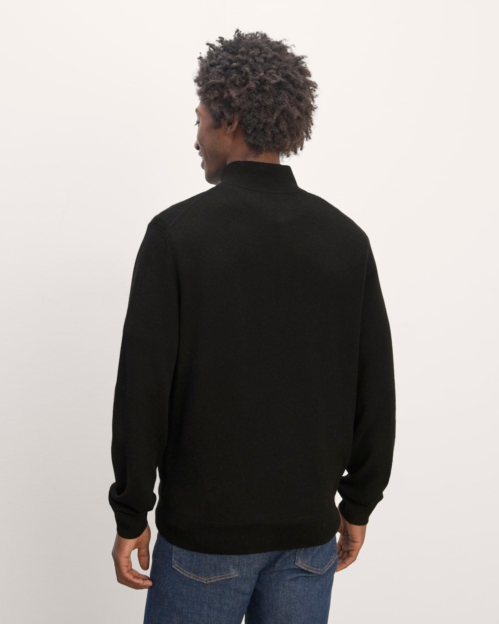 The Quarter-Zip in Cashmere |  Black