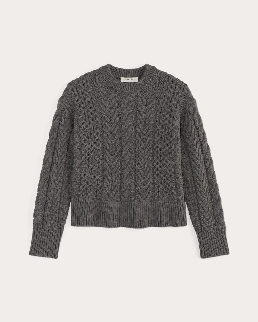 The Cable Sweater in Everyday Cotton | Heathered Charcoal