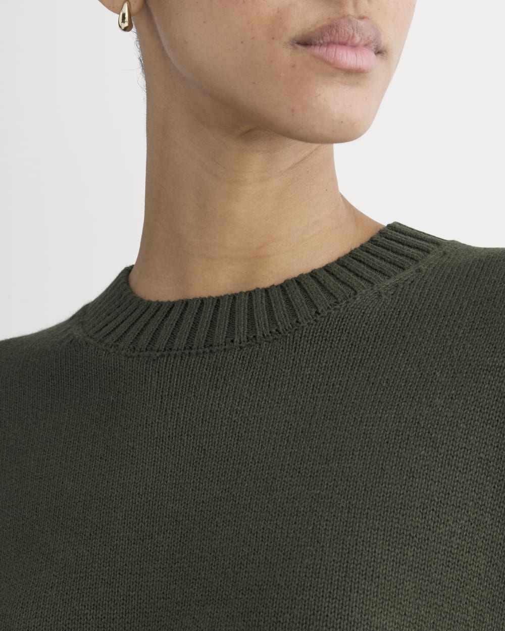 The Boxy Sweater in Everyday Cotton | Dark Green
