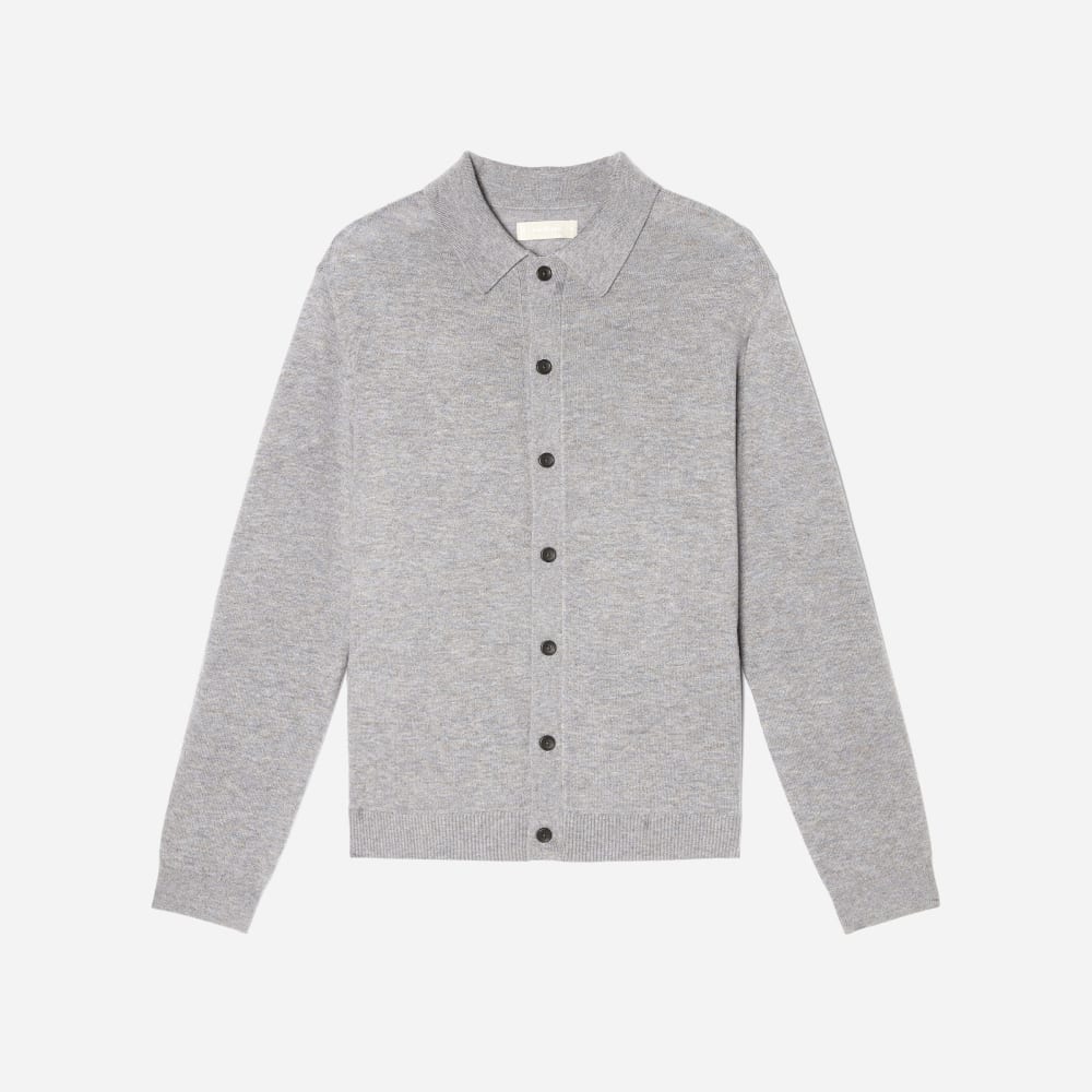 The Merino-Blend Sweater Polo |  Heathered Grey