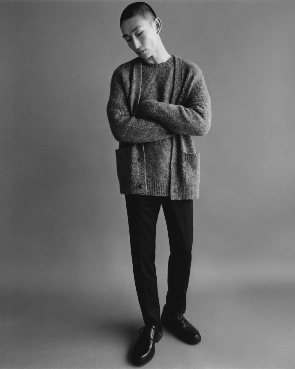 The Cloud Relaxed Cardigan | Heathered Dark Charcoal