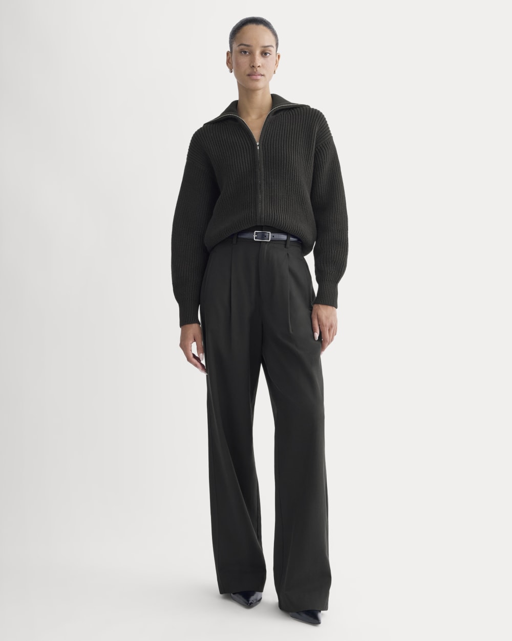 The Full-Zip Sweater in Everyday Cotton | Black