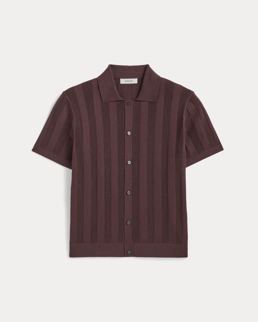 The No-Sweat Ribbed Polo | Dark Mahogany