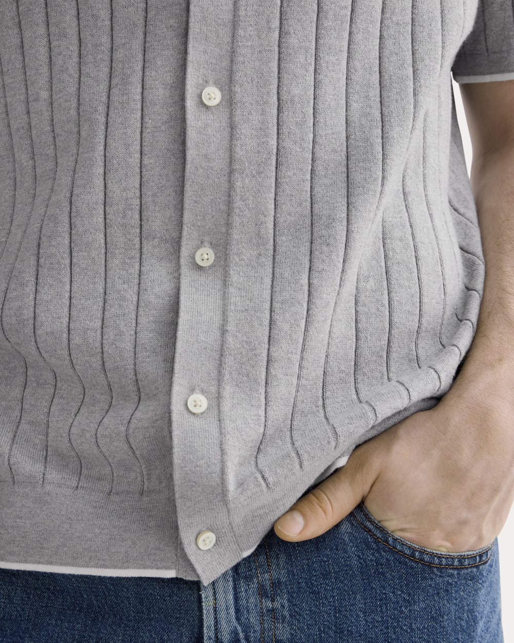 The No-Sweat Button-Down Polo | Heather Grey