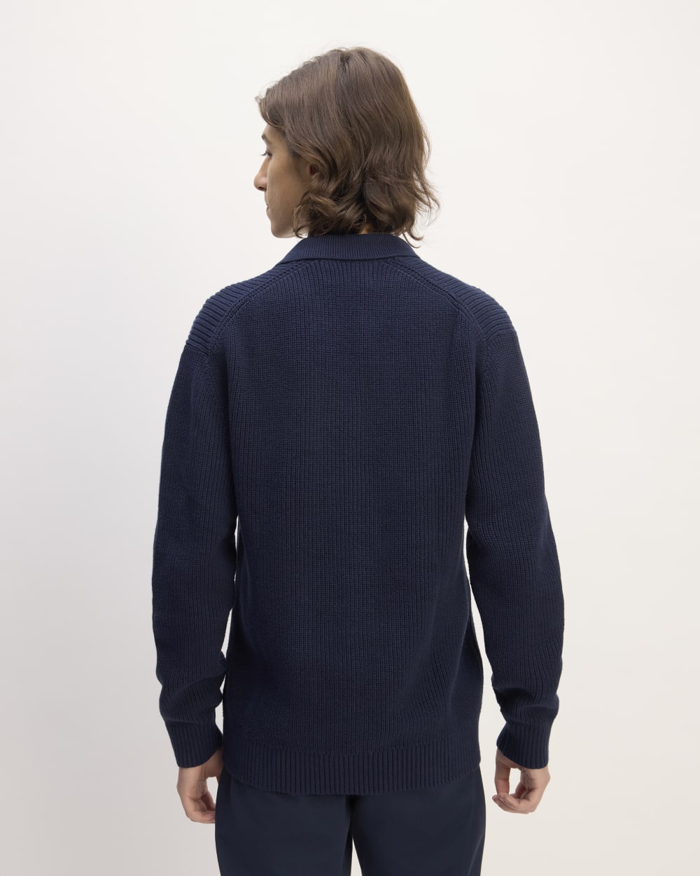 The Cotton Chunky Rib Polo | Navy