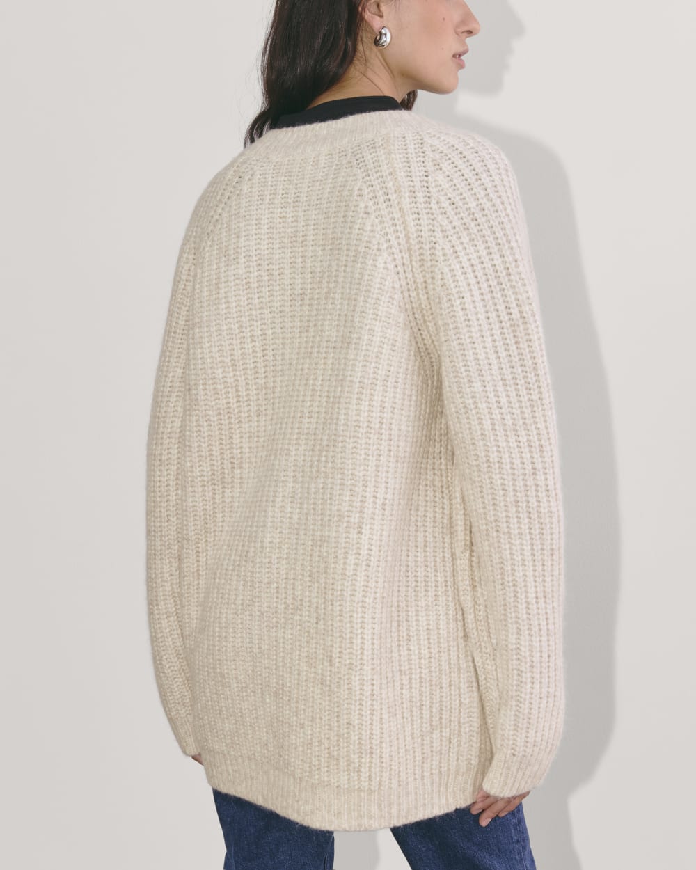 The Fisherman Cardigan in Cloud | Heathered Oat