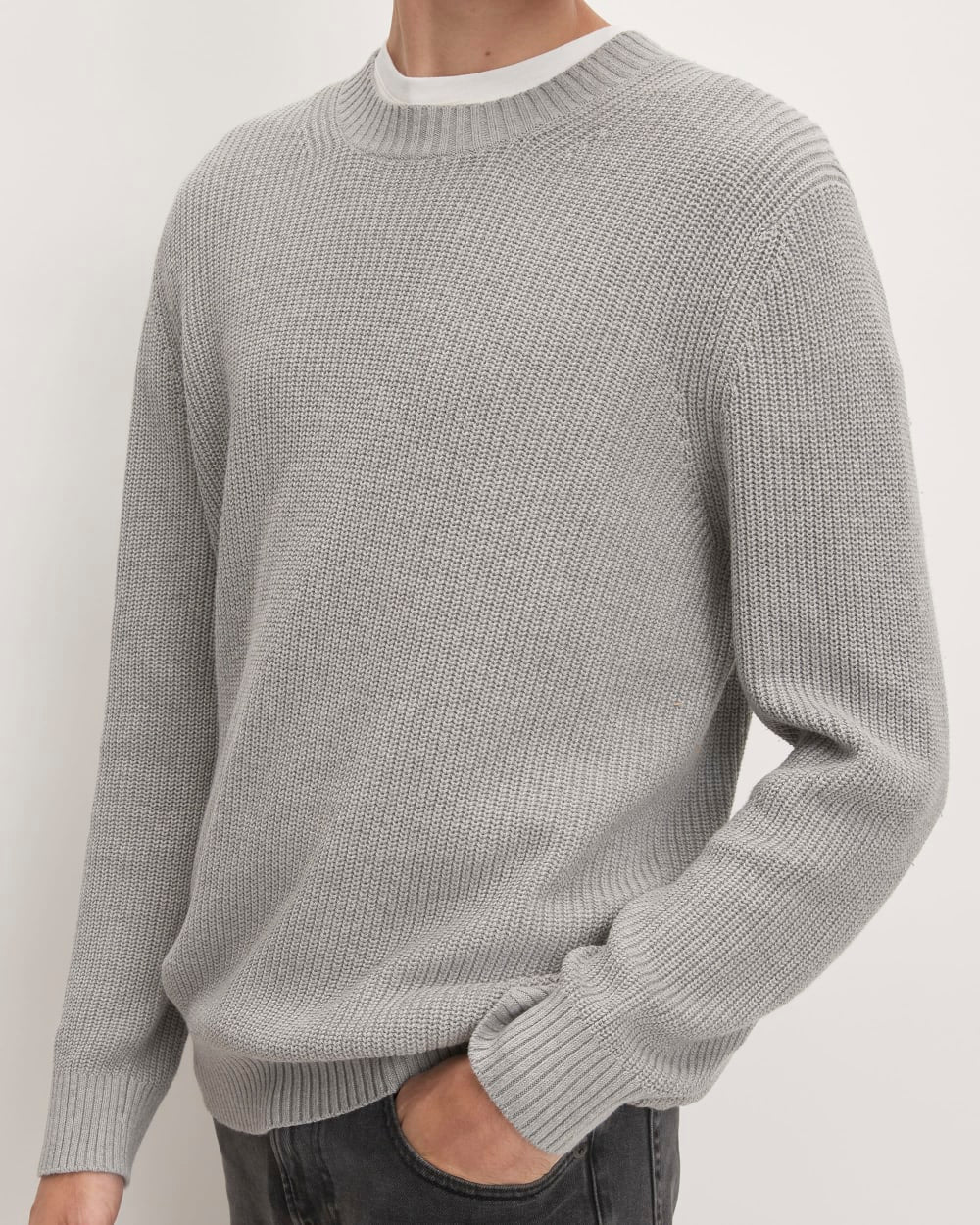 The No-Sweat Ribbed Crew |  Heathered Grey