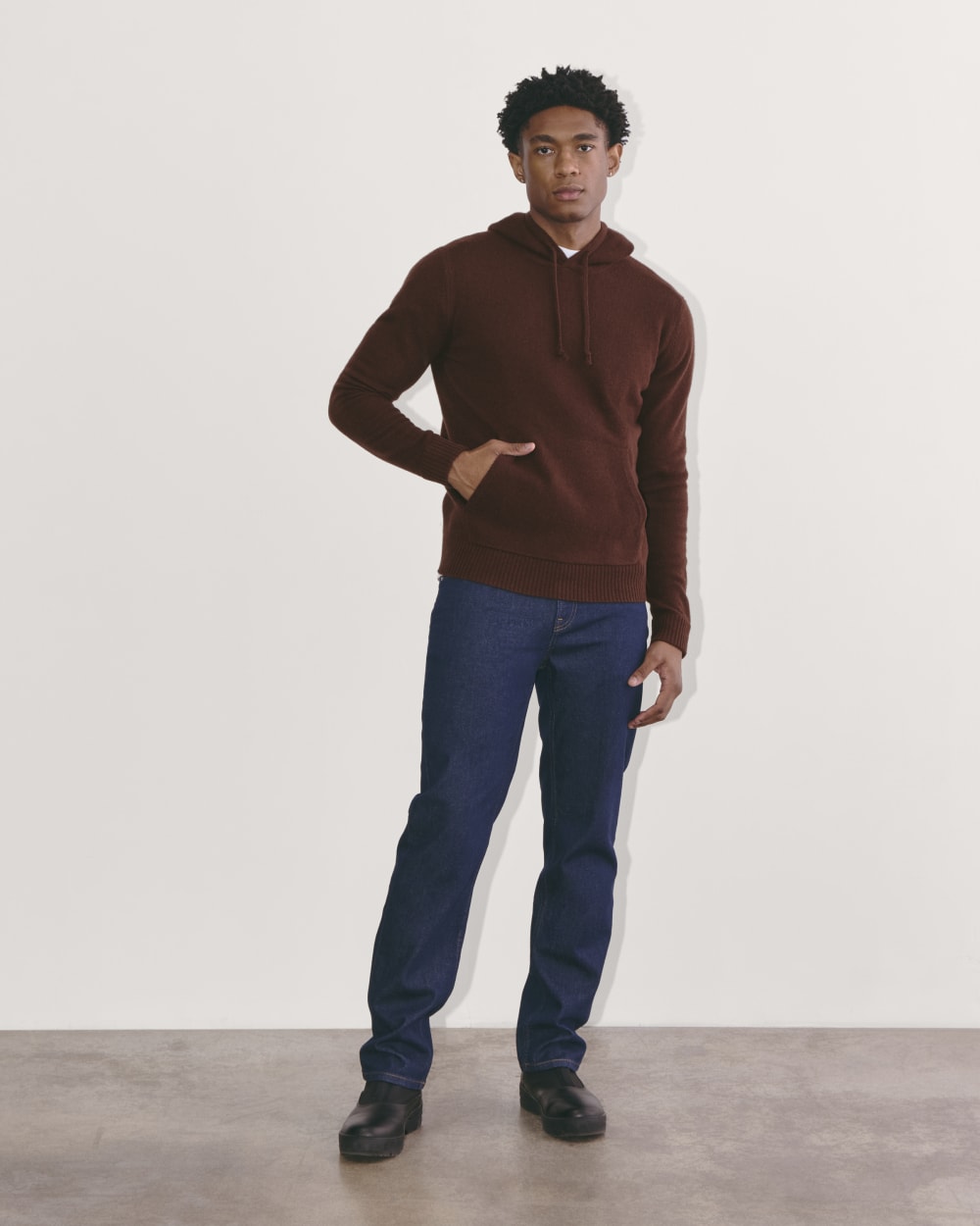 The Felted Merino Hoodie | Heather Mahogany