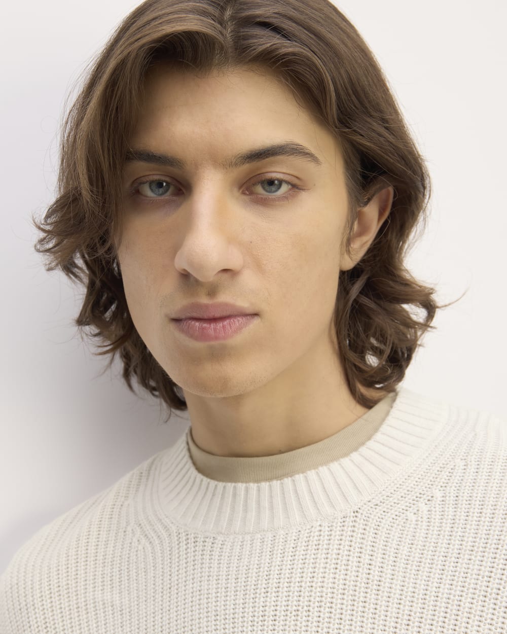 The No-Sweat Ribbed Crew | Heathered Canvas