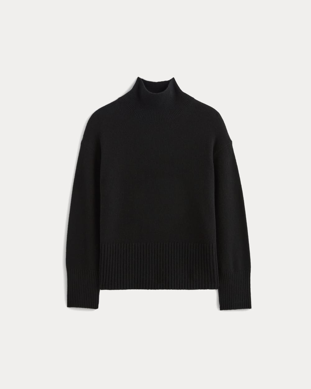 The Boxy Turtleneck in Cashmere | Black
