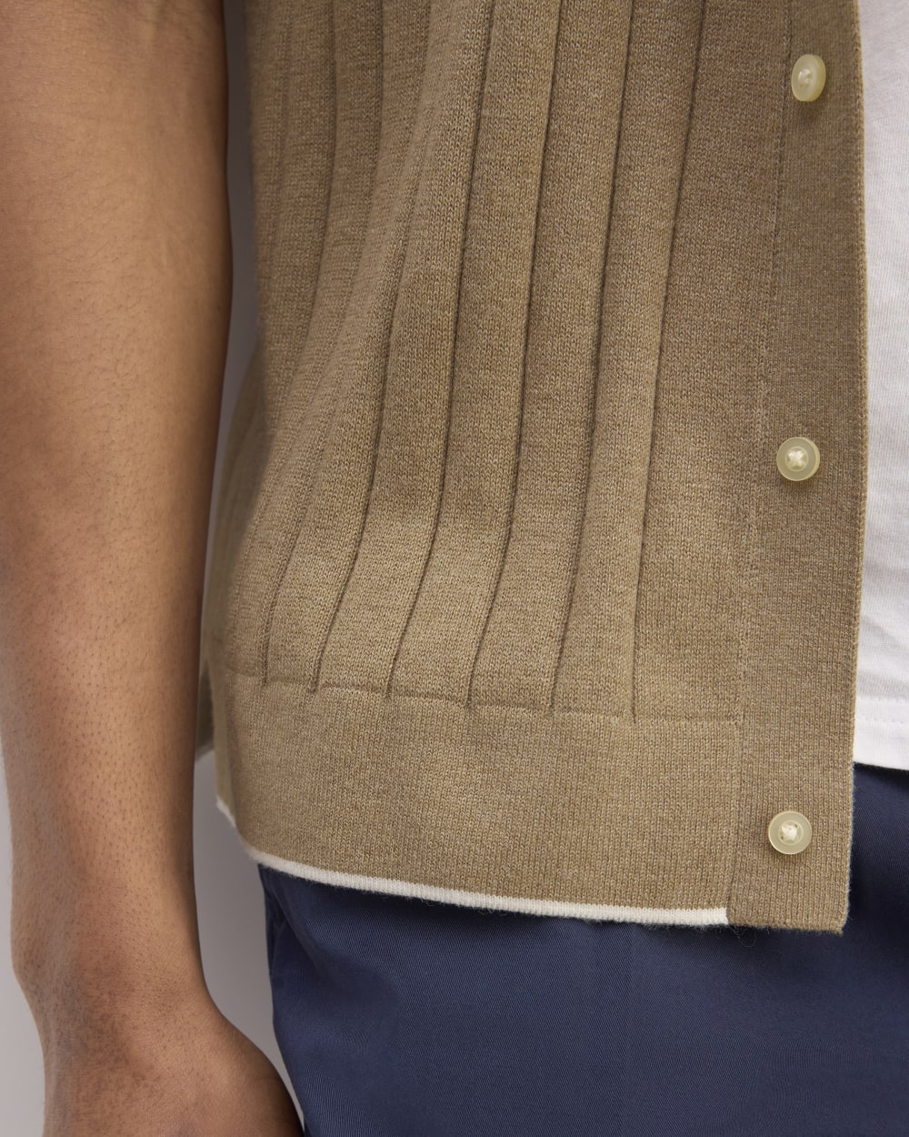 The No-Sweat Button-Down Polo | Dark Heathered Camel