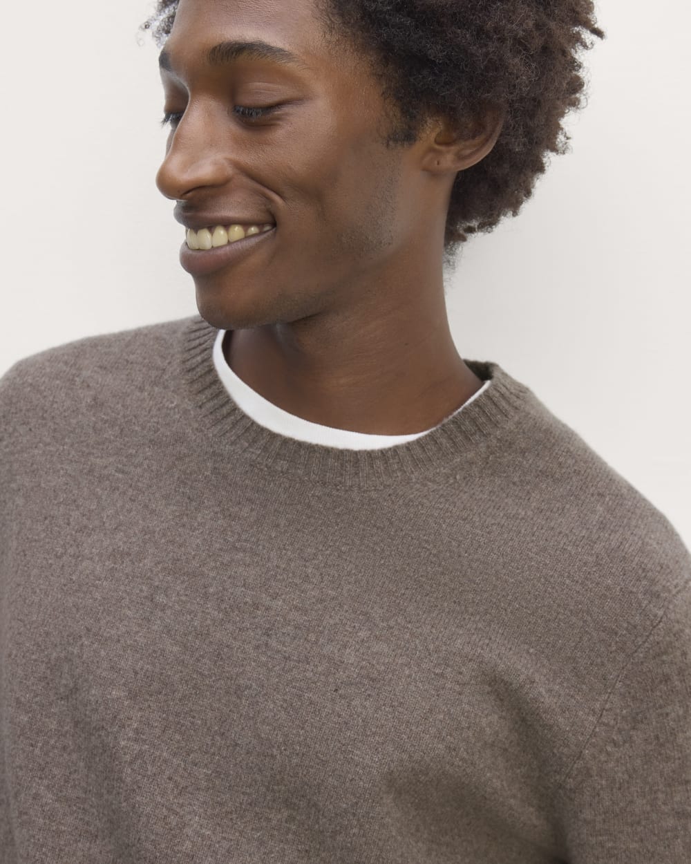 The Premium Merino Crew Neck Sweater | Taupe Melange