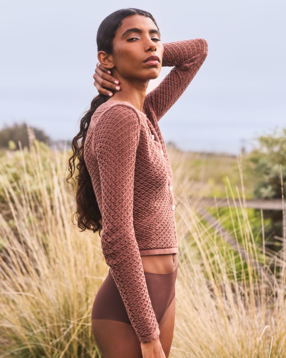 The Lace Knit Cardigan | Mocha