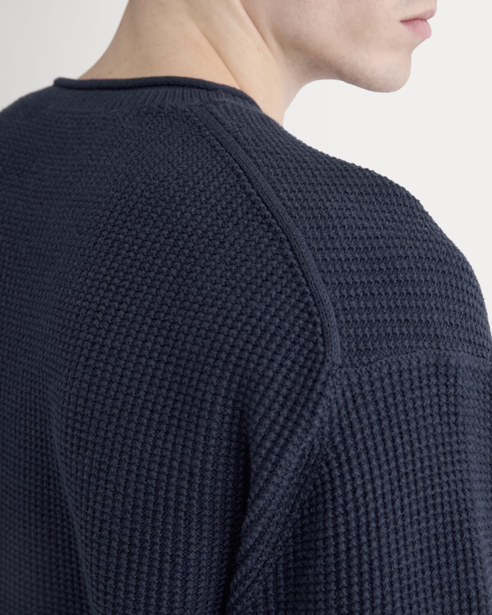 Waffle Rollneck Crew in Everyday Cotton | Navy