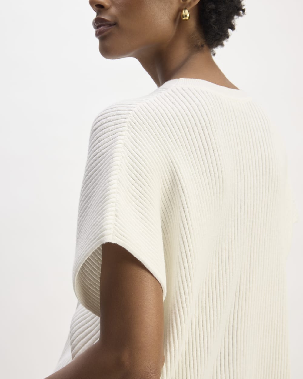 The Cotton Knit Caftan Top | Bone