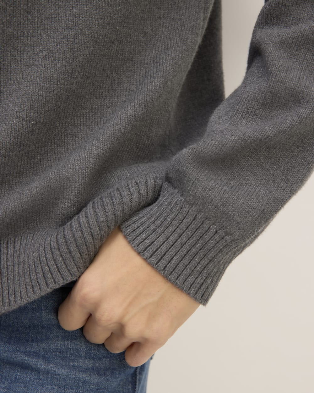 The Classic Sweater in Everyday Cotton | Heathered Charcoal