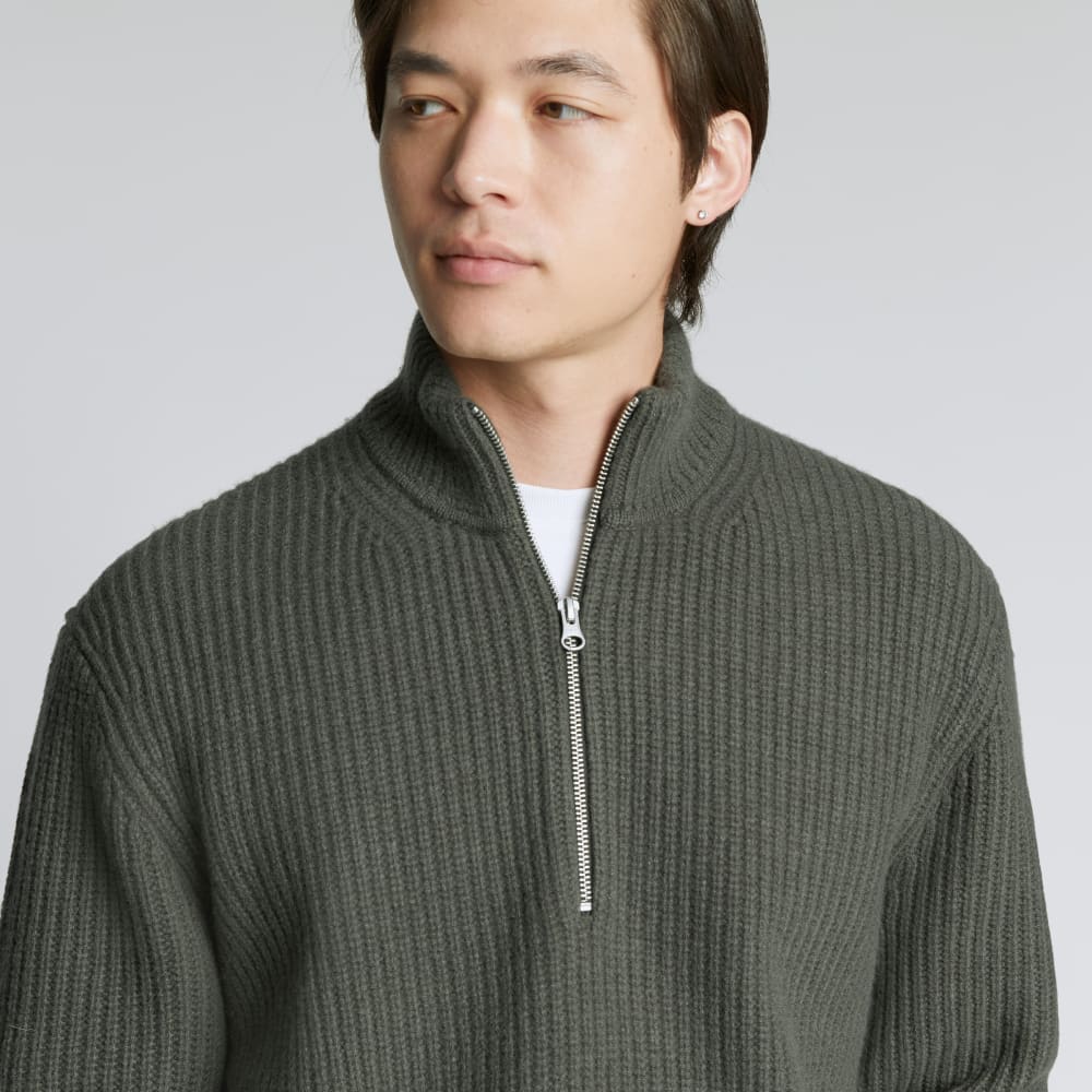 The Felted Merino Half-Zip Sweater | Kambaba