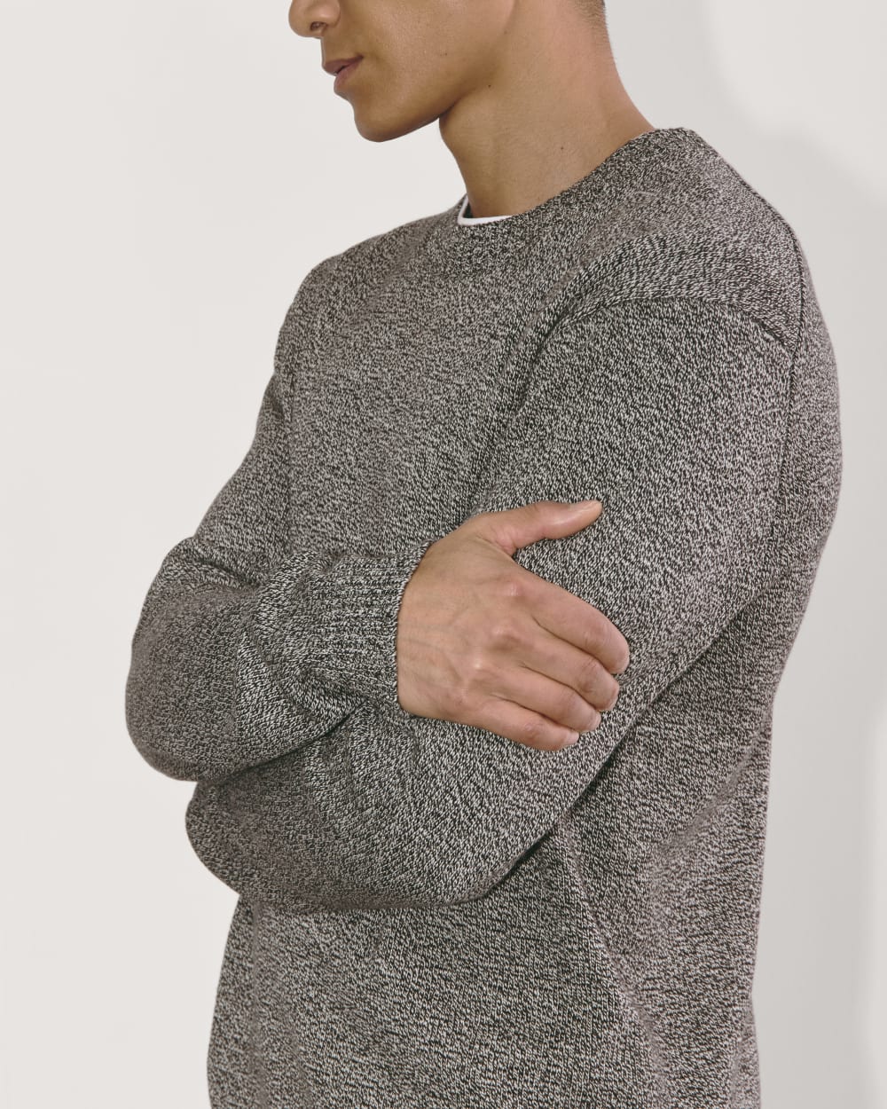 The Classic Sweater in Everyday Cotton | Canvas / Black Twist