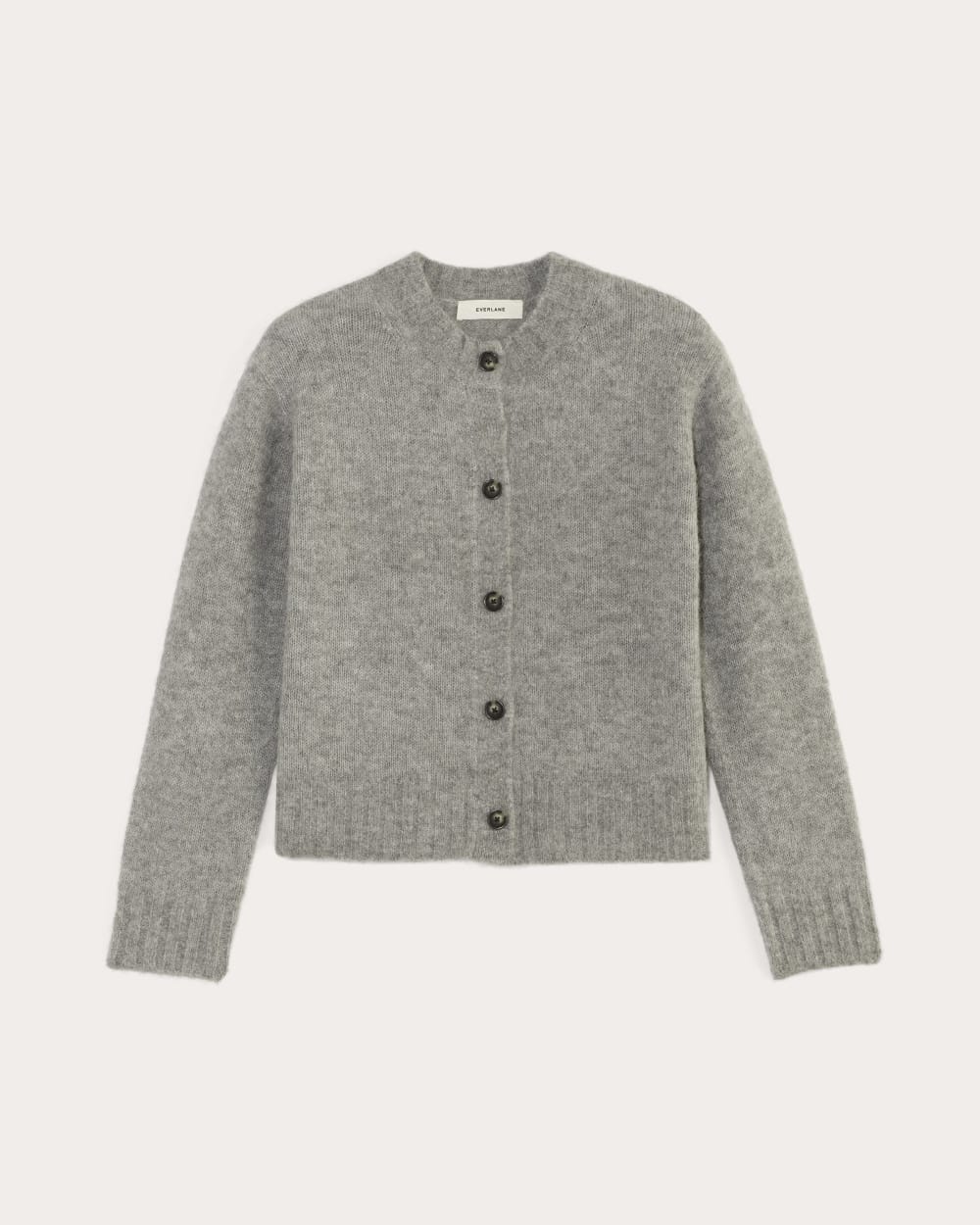 The Crew Cardigan in Alpaca | Heather Stone Grey