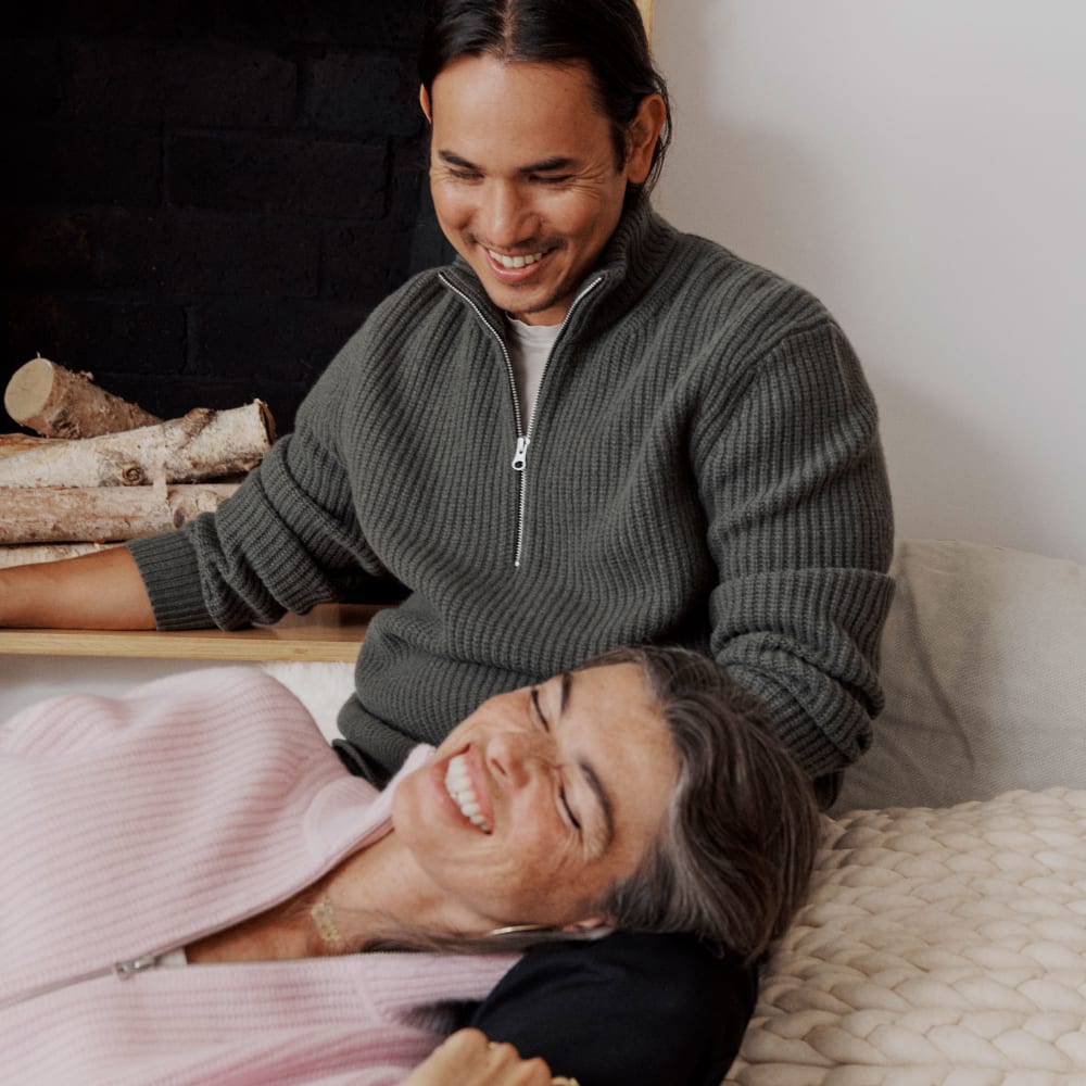 The Felted Merino Half-Zip Sweater | Kambaba