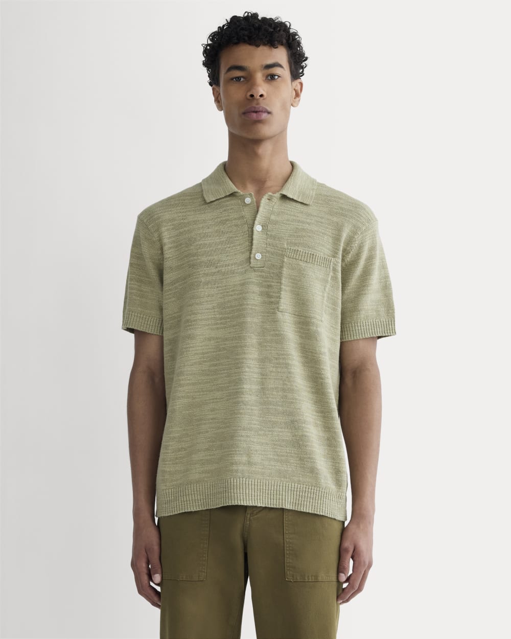 The Cotton Linen Polo | Eucalyptus