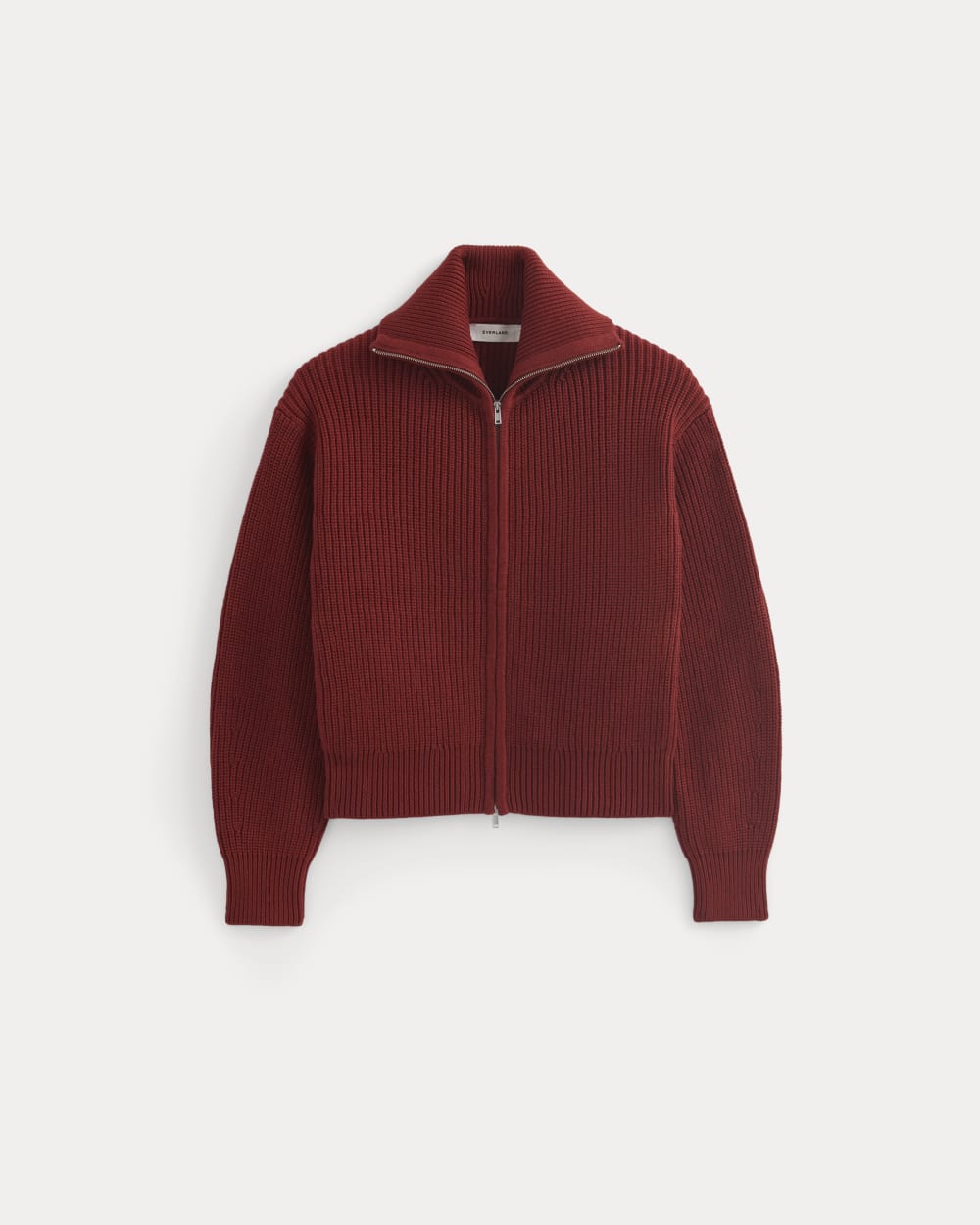 The Full-Zip Sweater in Everyday Cotton | Merlot