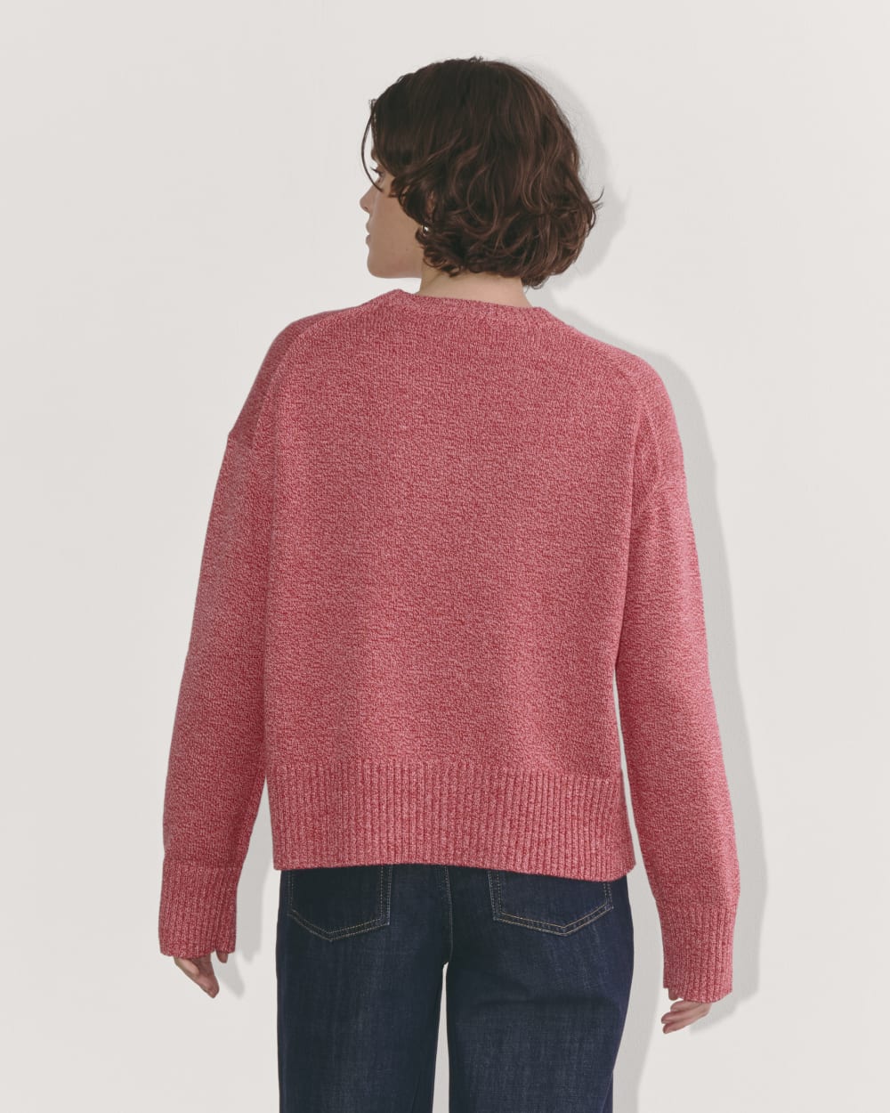 The Boxy Sweater in Everyday Cotton | Pink Peony / Classic Red