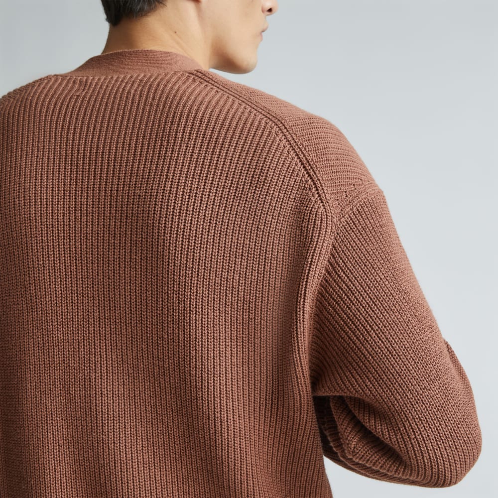 The No-Sweat Ribbed Cardigan | Carob Brown