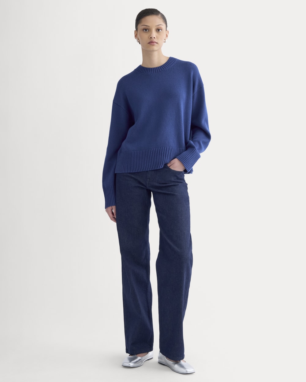 The Boxy Sweater in Everyday Cotton | Deep Lazuli Blue