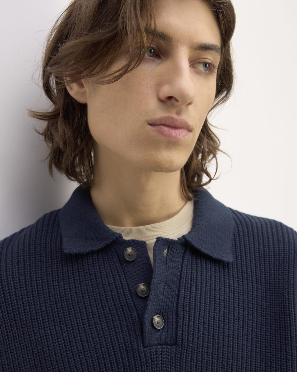 The Cotton Chunky Rib Polo | Navy