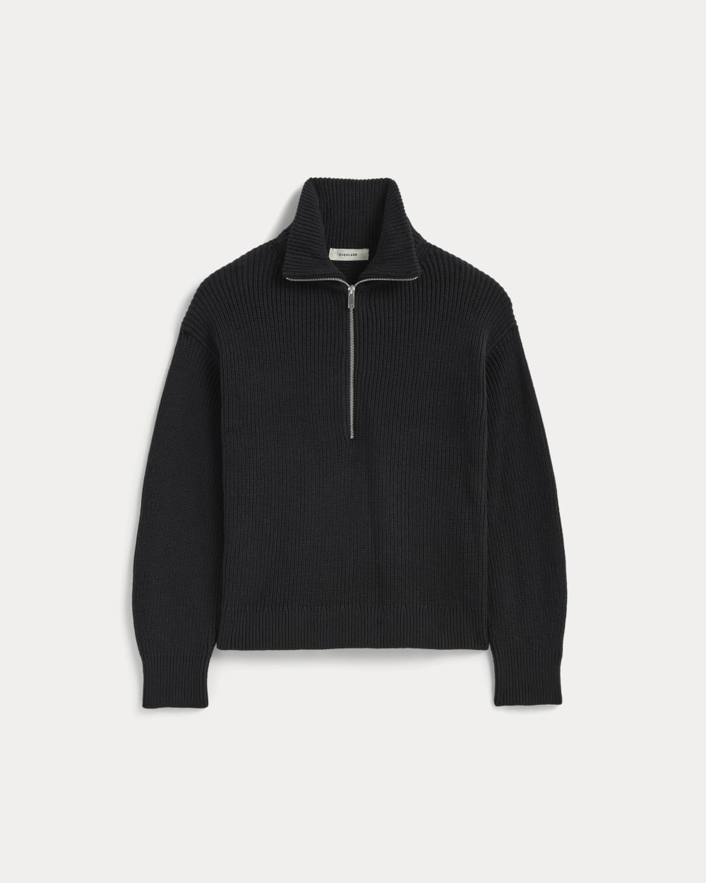 The Half-Zip in Everyday Cotton | Black