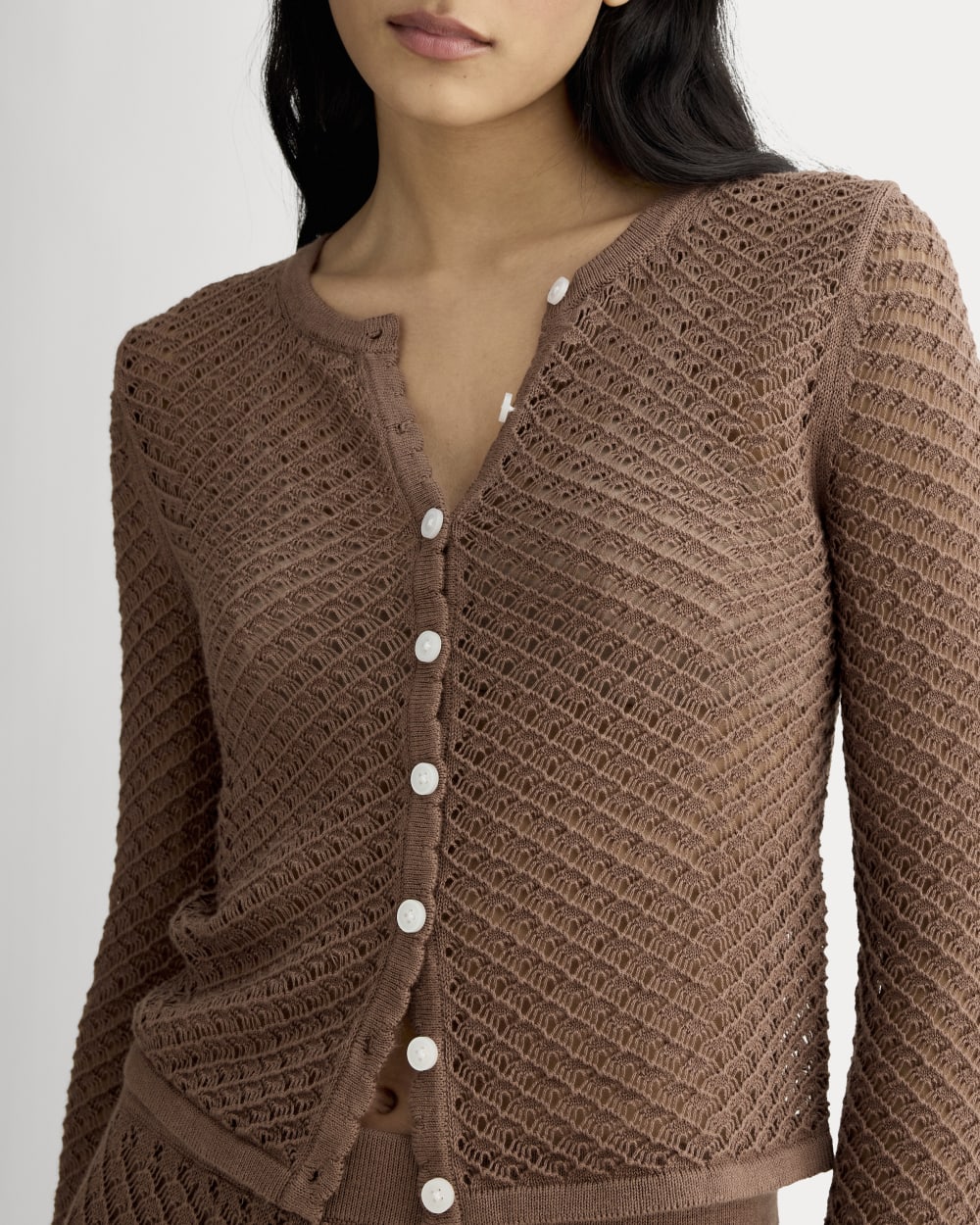 The Lace Knit Cardigan | Mocha