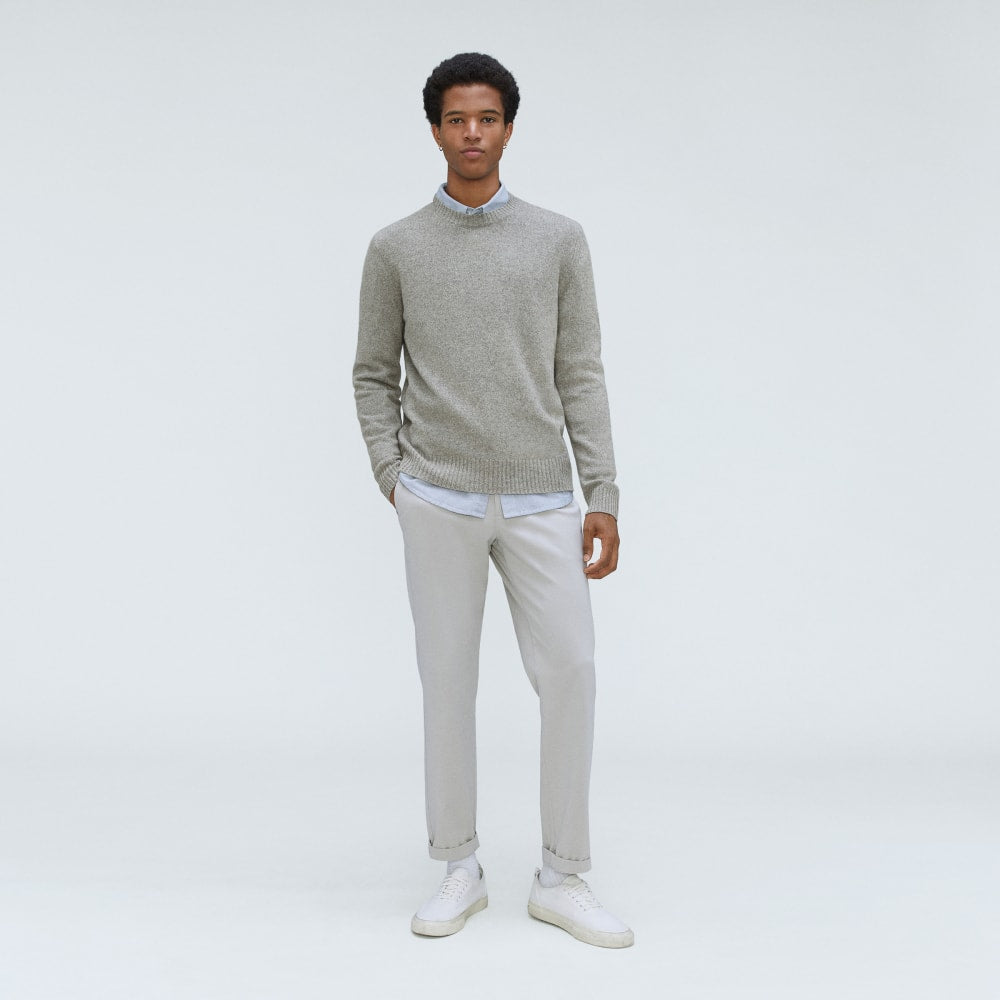 The Merino-Blend Crewneck Sweater |  Heathered Grey