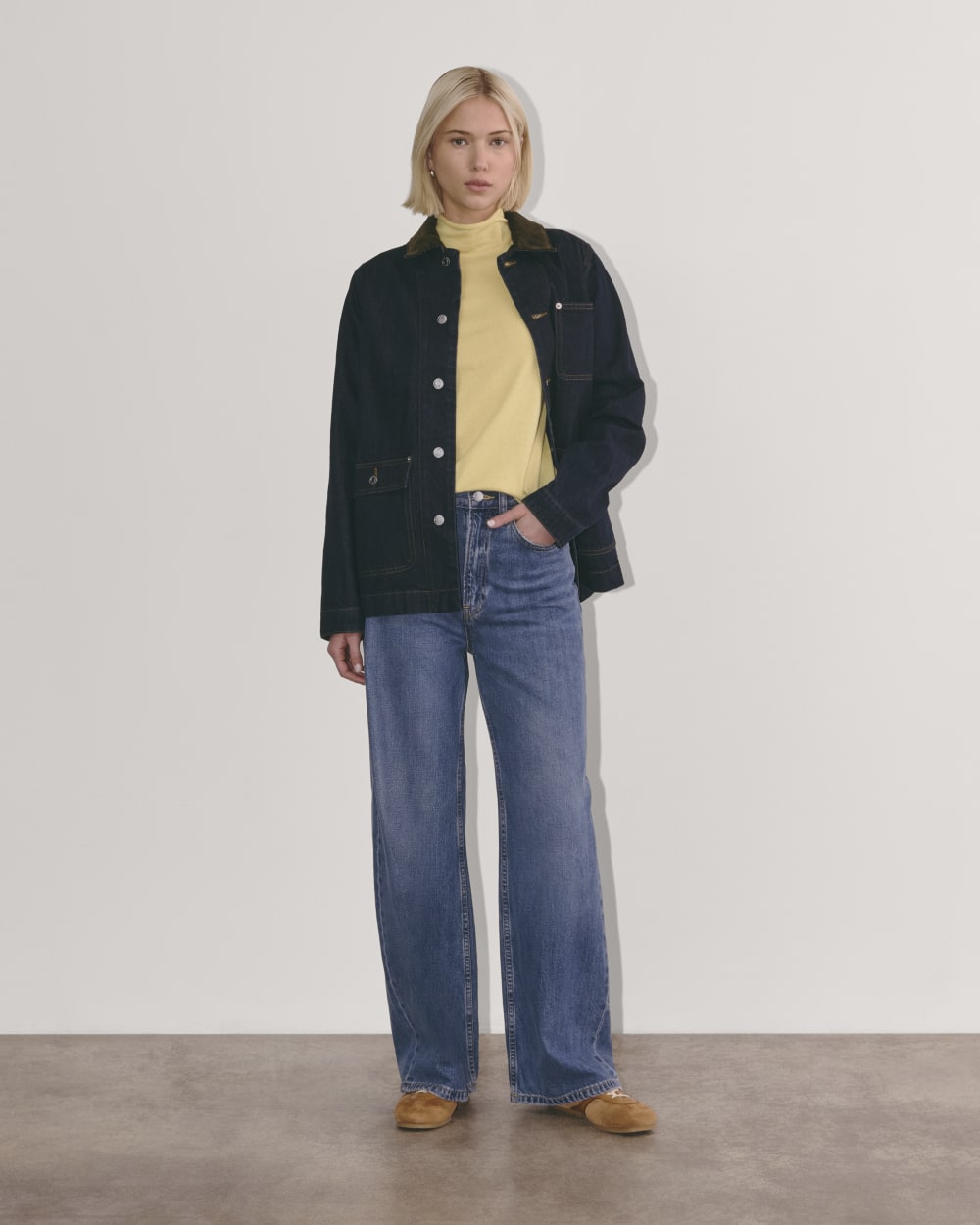 The Funnel Neck in Cotton Cashmere | Parsnip