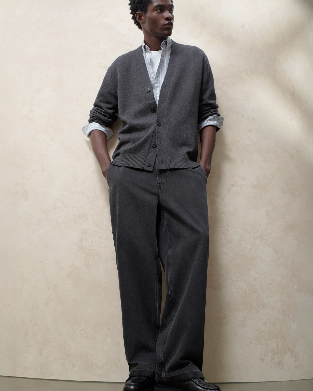 The Classic Cardigan in Everyday Cotton | Heathered Soot