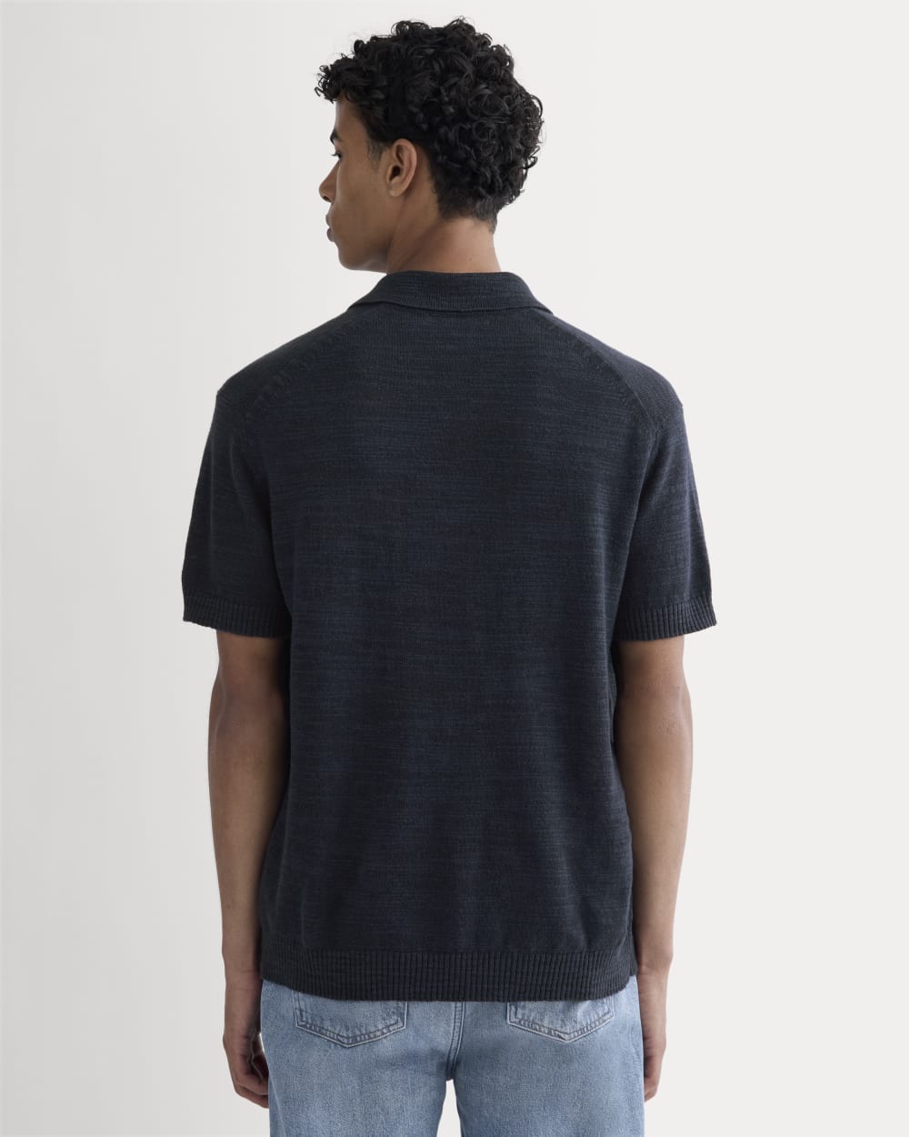 The Cotton Linen Polo | Navy