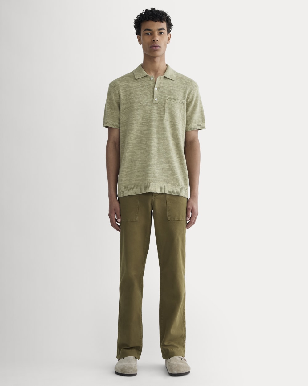The Cotton Linen Polo | Eucalyptus