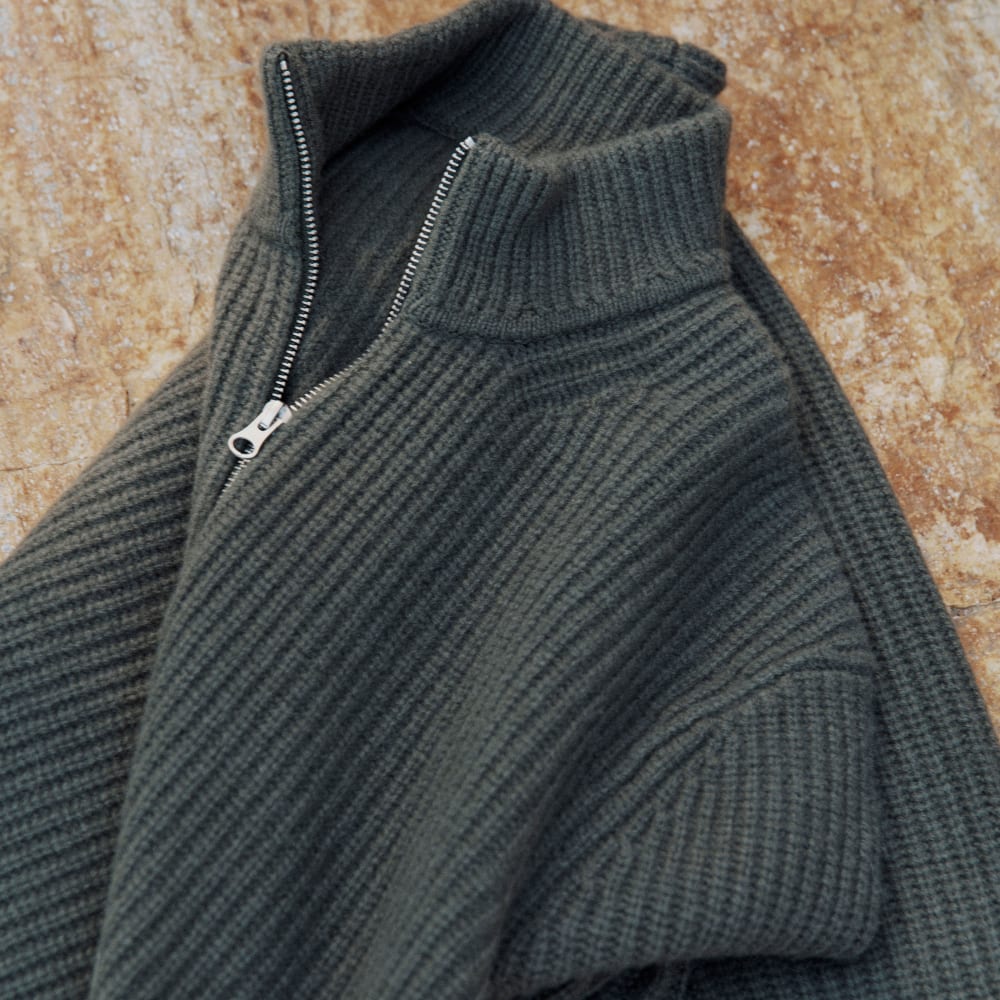 The Felted Merino Half-Zip Sweater | Kambaba