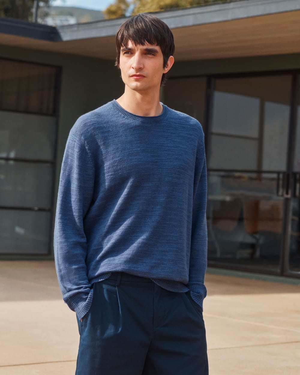 The Cotton Linen Pullover | Indigo