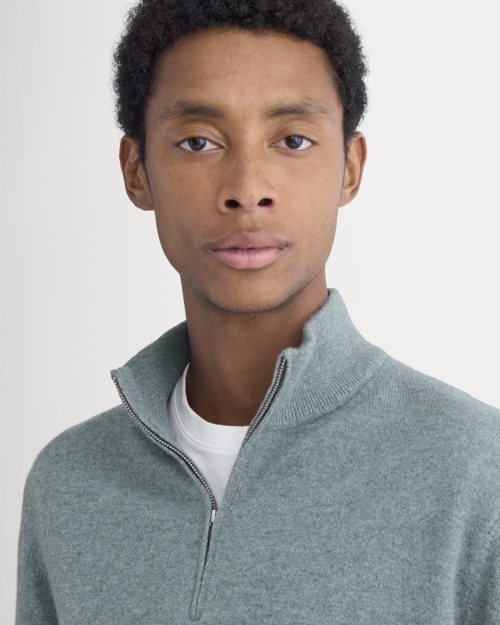 Cashmere Quarter Zip Sweater | Denim Blue