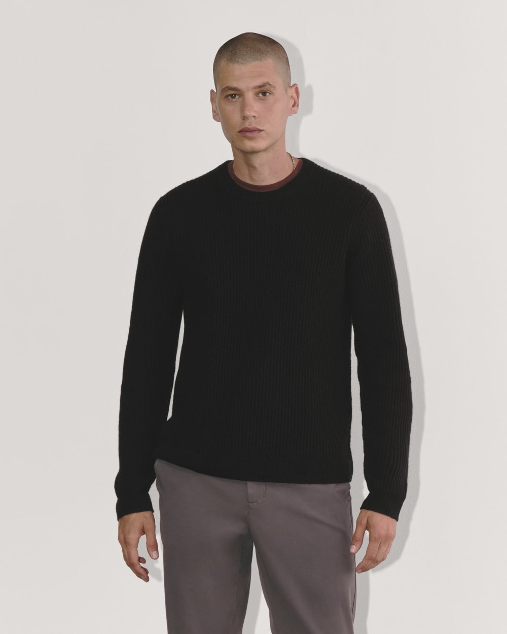 The Fisherman Crew in Wool Cashmere | Black