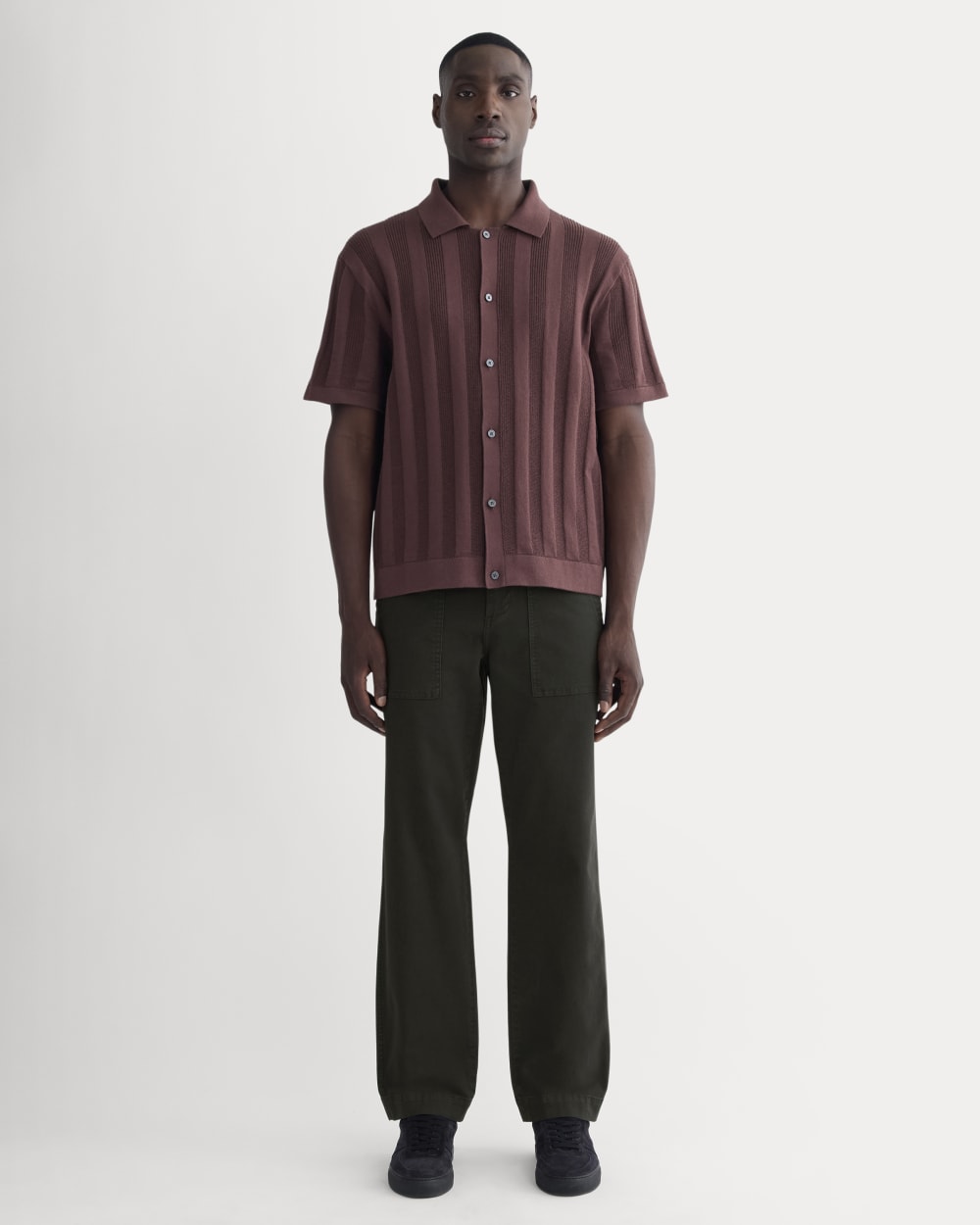 The No-Sweat Ribbed Polo | Dark Mahogany