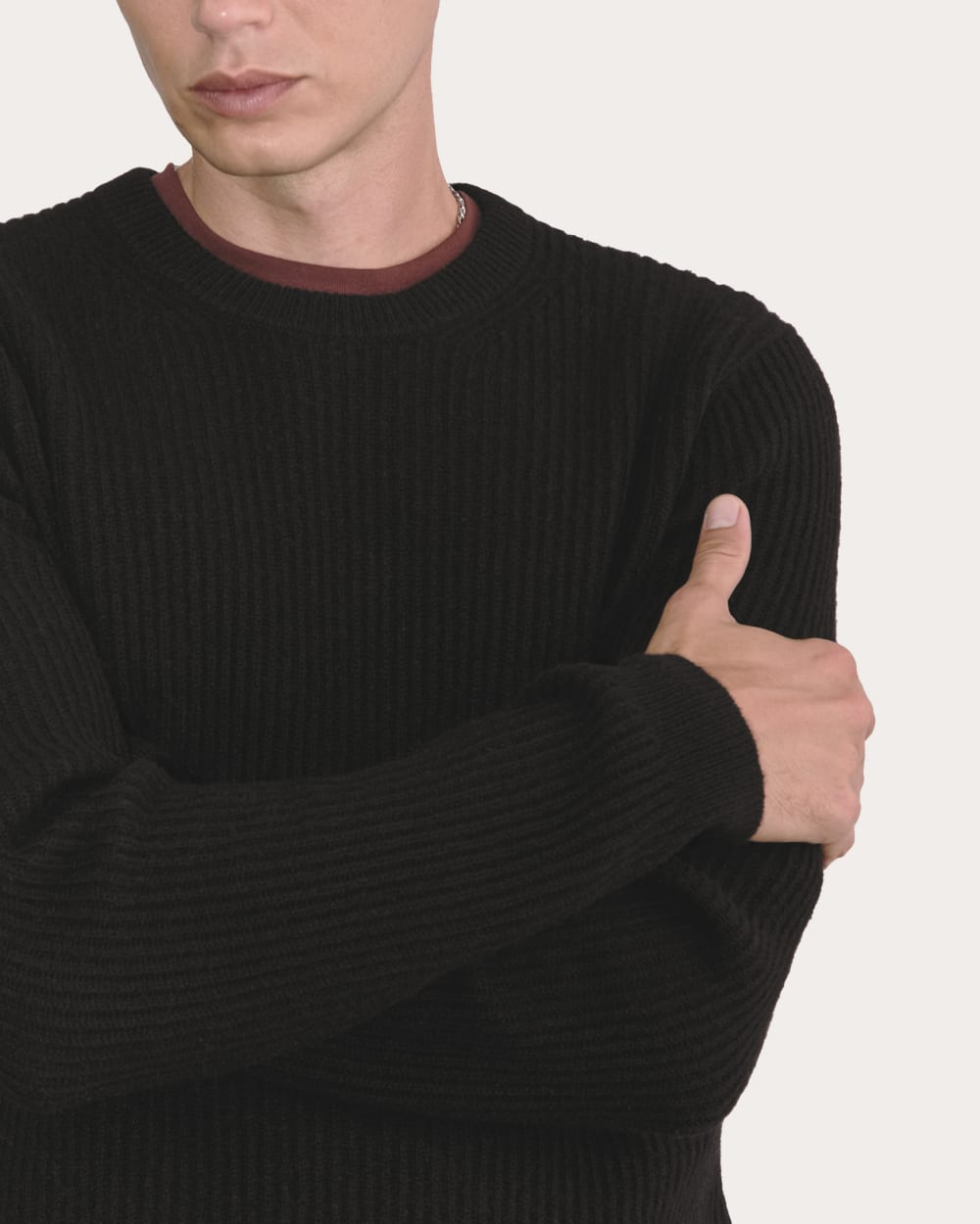 The Fisherman Crew in Wool Cashmere | Black